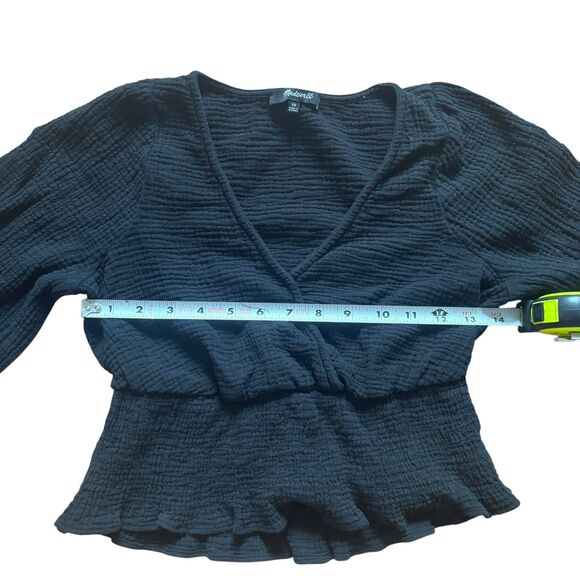 Madewell Women’s Black Lightspun Julianne Smocked Waist Top Black- Size XS - Picture 8 of 8